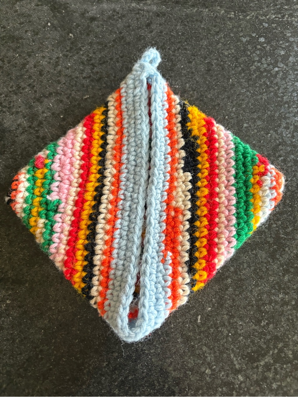 NEW Handmade Multicolor Crochet Bag Tote Pouch Accessory - vibrant colors